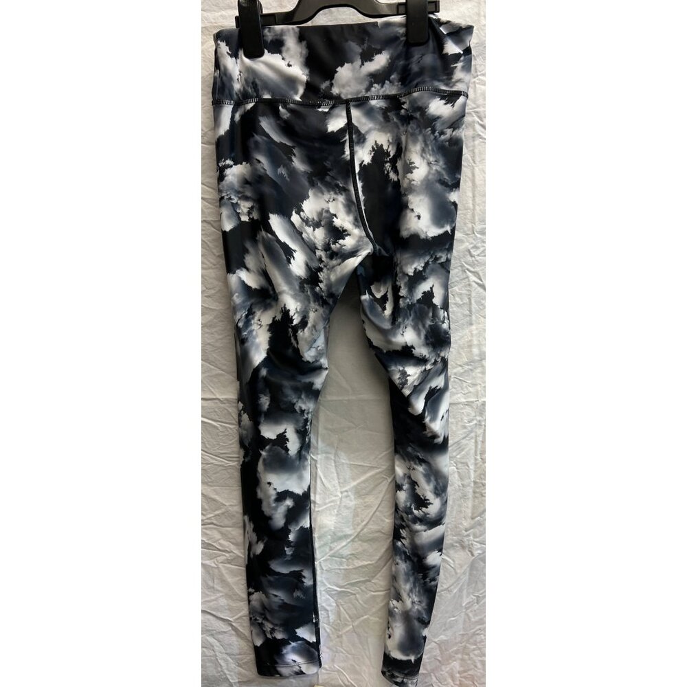 Work Out Womens Navy Black and Gray Yoga Pants Leggings Workout Fitness SZ 10-12 - Picture 2 of 2